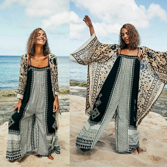 Free People Pants - Free People Hazel Jumpsuit Mixed Print black